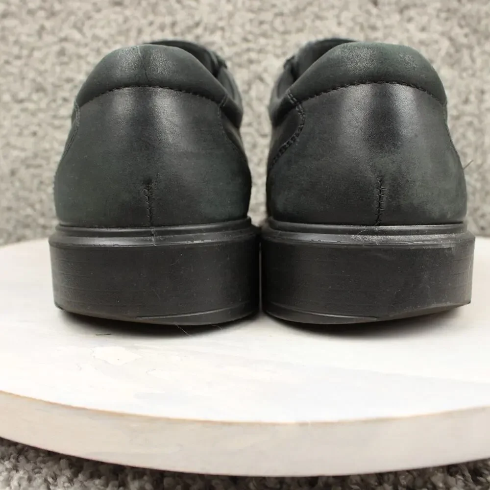ECCO Black Leather Oxford Shoes Mens 11 Comfort Dress Lace Up
